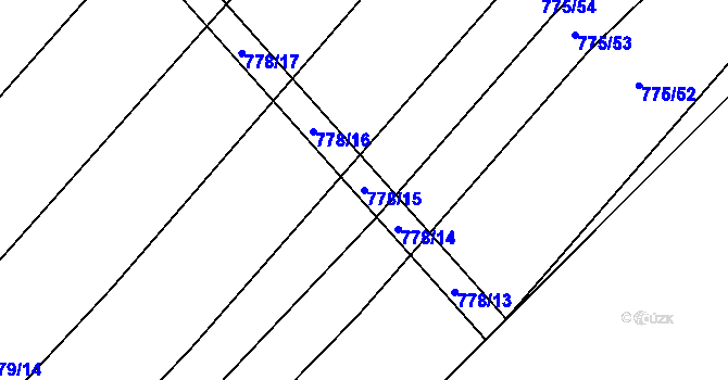 Parcela st. 778/15 v KÚ Kuchařovice, Katastrální mapa
