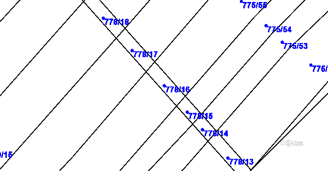 Parcela st. 778/16 v KÚ Kuchařovice, Katastrální mapa