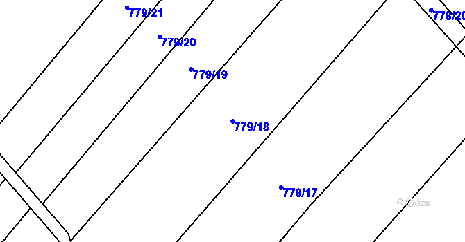 Parcela st. 779/18 v KÚ Kuchařovice, Katastrální mapa
