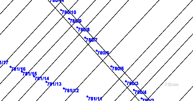 Parcela st. 780/6 v KÚ Kuchařovice, Katastrální mapa