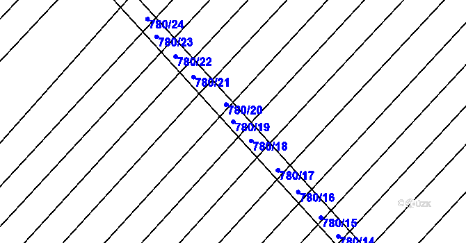 Parcela st. 780/19 v KÚ Kuchařovice, Katastrální mapa