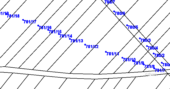 Parcela st. 781/12 v KÚ Kuchařovice, Katastrální mapa