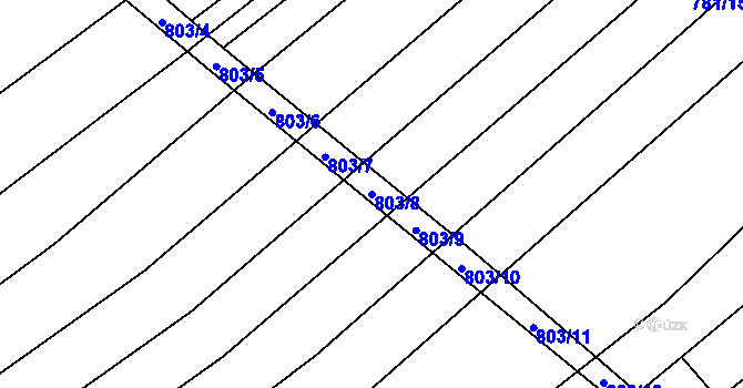 Parcela st. 803/8 v KÚ Kuchařovice, Katastrální mapa