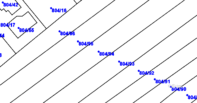 Parcela st. 804/94 v KÚ Kuchařovice, Katastrální mapa