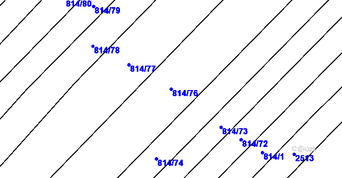 Parcela st. 814/76 v KÚ Kuchařovice, Katastrální mapa