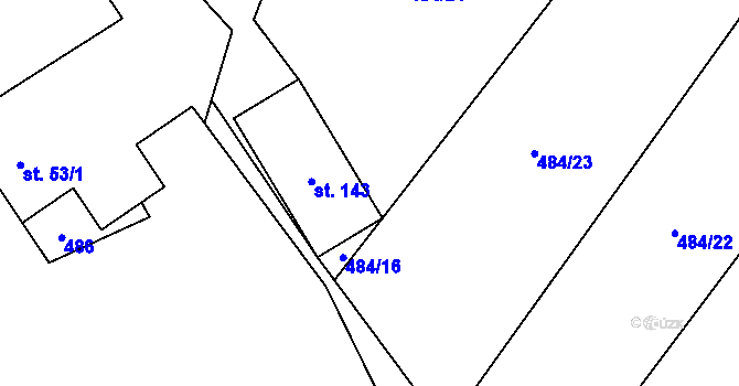 Parcela st. 484/15 v KÚ Kuklík, Katastrální mapa