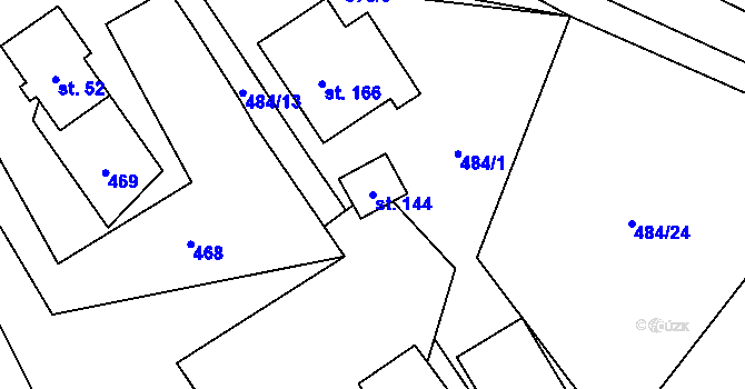 Parcela st. 144 v KÚ Kuklík, Katastrální mapa