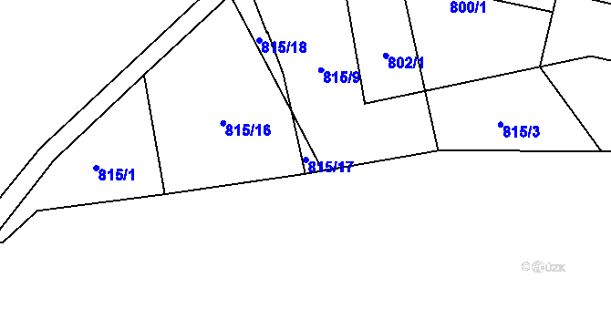 Parcela st. 815/17 v KÚ Kuklík, Katastrální mapa