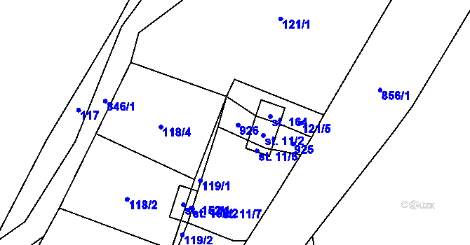 Parcela st. 11/6 v KÚ Kuklík, Katastrální mapa