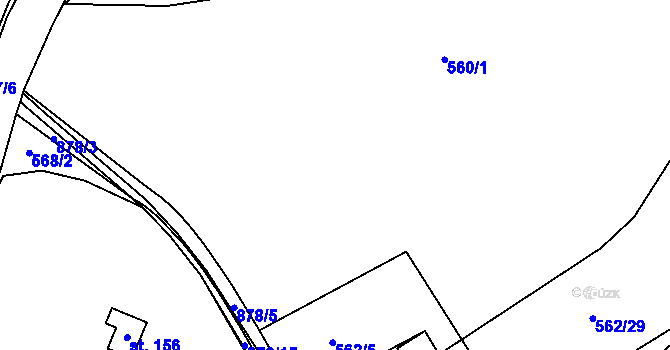 Parcela st. 562/30 v KÚ Kuklík, Katastrální mapa