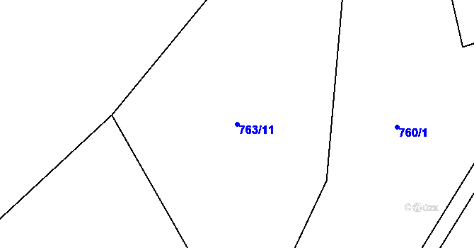 Parcela st. 763/11 v KÚ Kuklík, Katastrální mapa