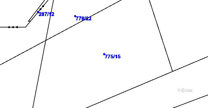 Parcela st. 775/15 v KÚ Kuklík, Katastrální mapa
