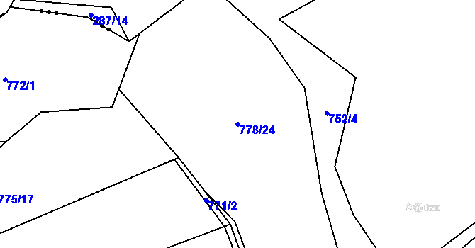 Parcela st. 778/24 v KÚ Kuklík, Katastrální mapa