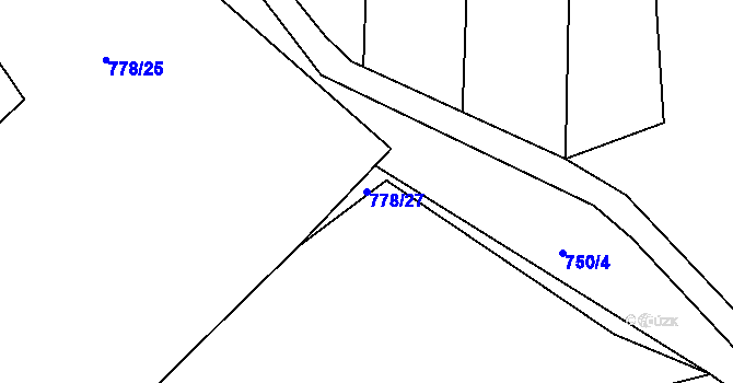 Parcela st. 778/27 v KÚ Kuklík, Katastrální mapa