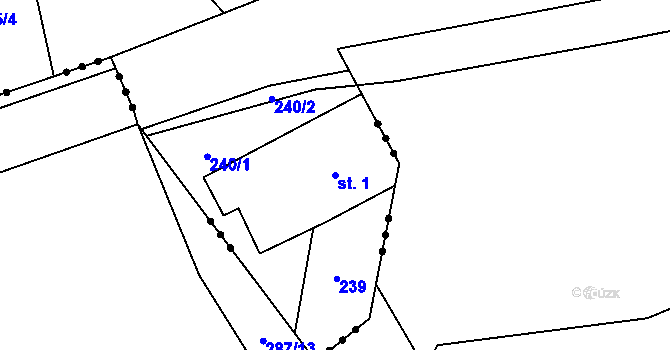 Parcela st. 1 v KÚ Kuklík, Katastrální mapa