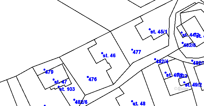 Parcela st. 46 v KÚ Kuklík, Katastrální mapa