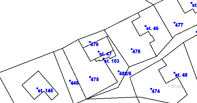 Parcela st. 47 v KÚ Kuklík, Katastrální mapa