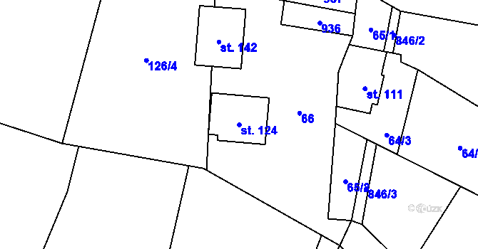 Parcela st. 124 v KÚ Kuklík, Katastrální mapa