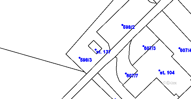 Parcela st. 137 v KÚ Kuklík, Katastrální mapa