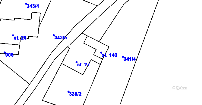 Parcela st. 140 v KÚ Kuklík, Katastrální mapa