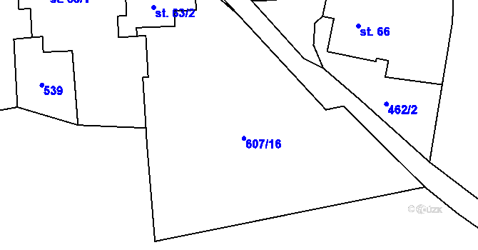 Parcela st. 536/6 v KÚ Kuklík, Katastrální mapa