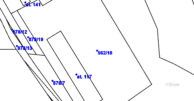 Parcela st. 562/18 v KÚ Kuklík, Katastrální mapa