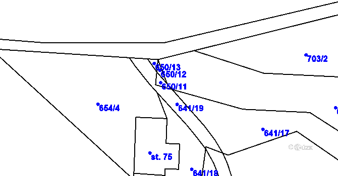 Parcela st. 641/22 v KÚ Kuklík, Katastrální mapa