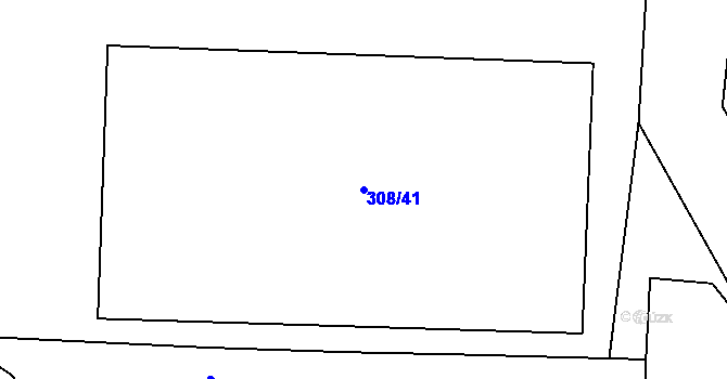 Parcela st. 308/41 v KÚ Kašov, Katastrální mapa