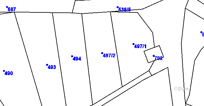 Parcela st. 497/2 v KÚ Kuks, Katastrální mapa