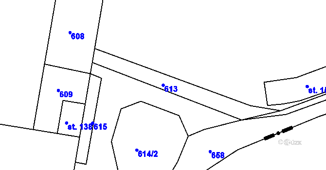 Parcela st. 613 v KÚ Kuks, Katastrální mapa