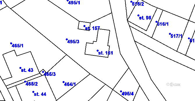 Parcela st. 161 v KÚ Kuks, Katastrální mapa