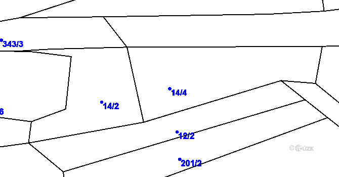 Parcela st. 14/4 v KÚ Stanovice u Kuksu, Katastrální mapa