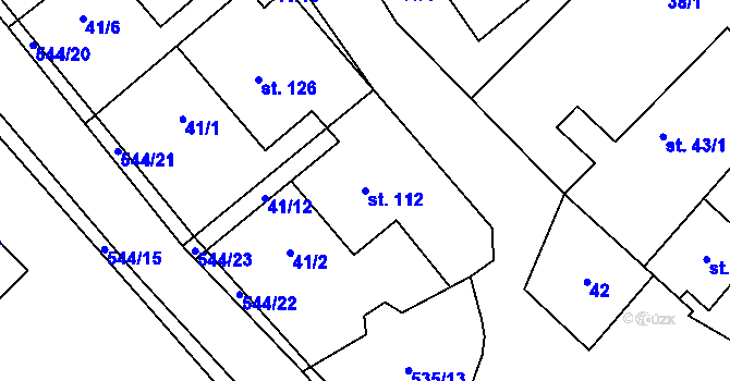 Parcela st. 112 v KÚ Kulířov, Katastrální mapa