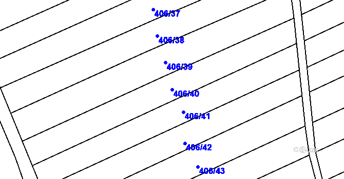 Parcela st. 406/40 v KÚ Kulířov, Katastrální mapa
