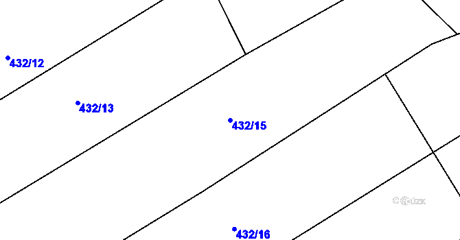 Parcela st. 432/15 v KÚ Kulířov, Katastrální mapa