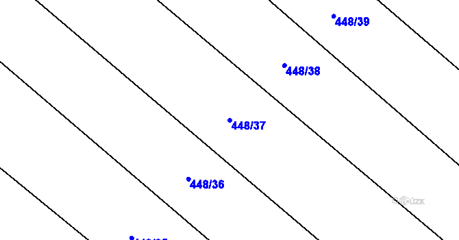 Parcela st. 448/37 v KÚ Kulířov, Katastrální mapa