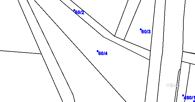 Parcela st. 60/4 v KÚ Kunčice u Nechanic, Katastrální mapa