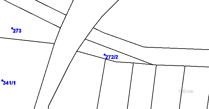 Parcela st. 272/2 v KÚ Kunčice u Nechanic, Katastrální mapa