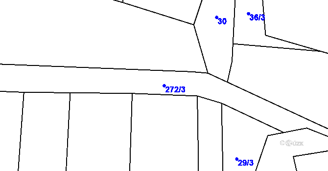 Parcela st. 272/3 v KÚ Kunčice u Nechanic, Katastrální mapa