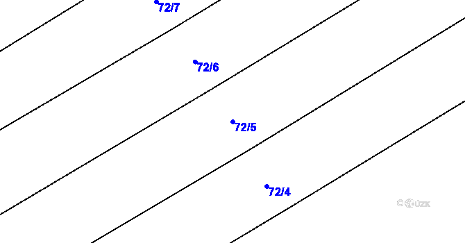 Parcela st. 72/5 v KÚ Kunčice u Nechanic, Katastrální mapa