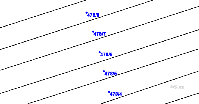 Parcela st. 478/6 v KÚ Kunčice u Nechanic, Katastrální mapa