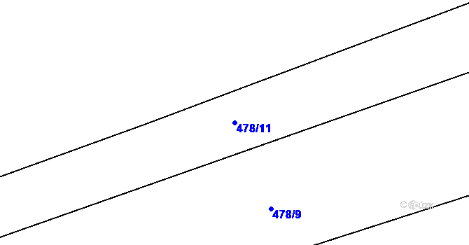 Parcela st. 478/11 v KÚ Kunčice u Nechanic, Katastrální mapa