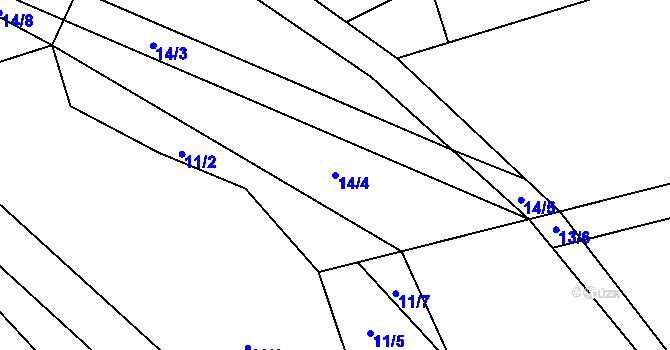 Parcela st. 14/4 v KÚ Kunčice, Katastrální mapa