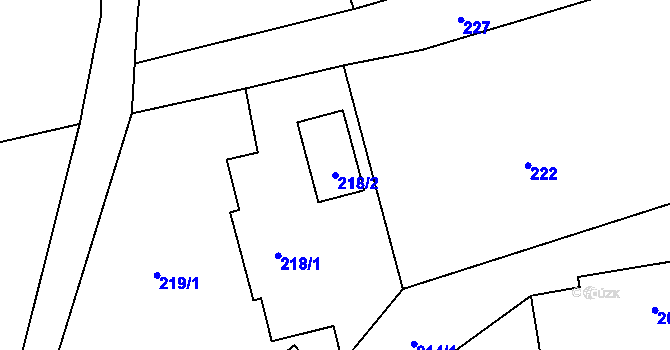 Parcela st. 218/2 v KÚ Kunčice, Katastrální mapa