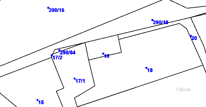 Parcela st. 16 v KÚ Kunčice, Katastrální mapa