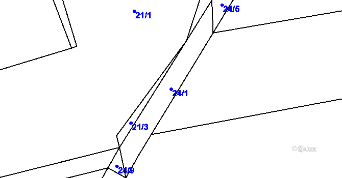 Parcela st. 24/1 v KÚ Kunčice, Katastrální mapa