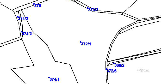 Parcela st. 372/1 v KÚ Kunčice, Katastrální mapa