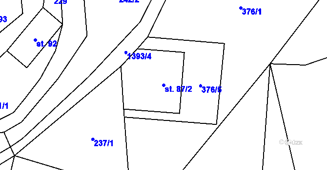 Parcela st. 87/2 v KÚ Kunčice pod Králickým Sněžníkem, Katastrální mapa