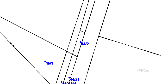 Parcela st. 44/2 v KÚ Kunčice pod Králickým Sněžníkem, Katastrální mapa