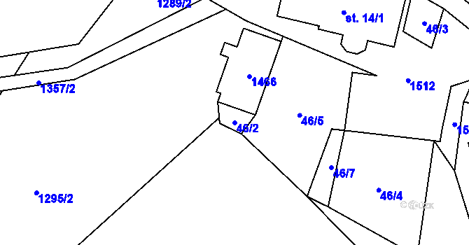 Parcela st. 46/2 v KÚ Kunčice pod Králickým Sněžníkem, Katastrální mapa